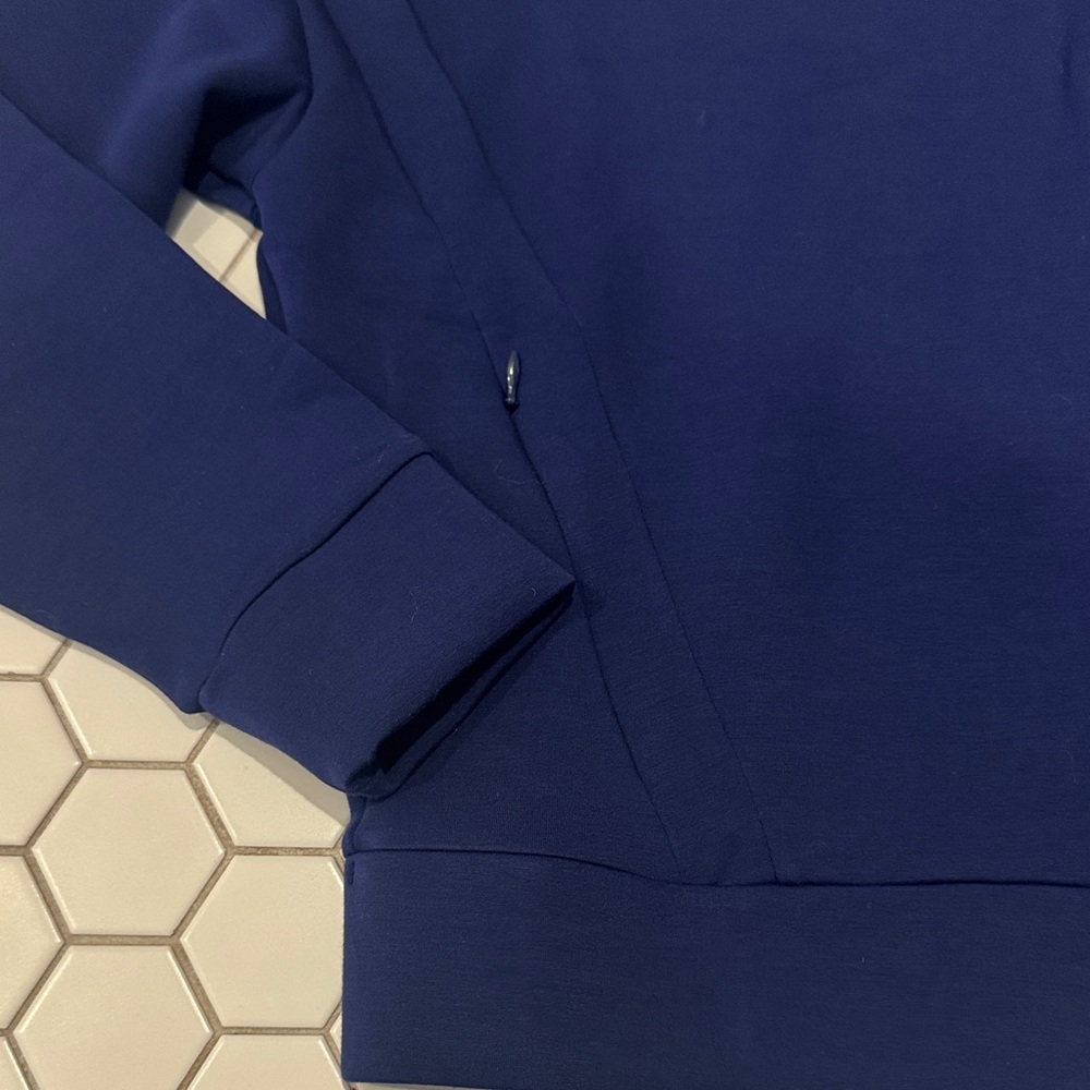 NWT SPANX Full Zip Track Jacket Women's Blue Zip-Up Jacket- midnight navy - Picture 4 of 6
